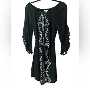 speed control black embroidered dress NWT